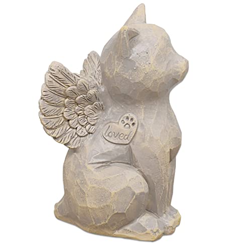 Tsyulog Cat Angel Memorial Figurine, Cat Memorial Gifts, Losing a Cat Sympathy Gift, Cat Gifts for Cat Lovers, Passed Away Cat Gift, Sculpted Hand-Painted Figure