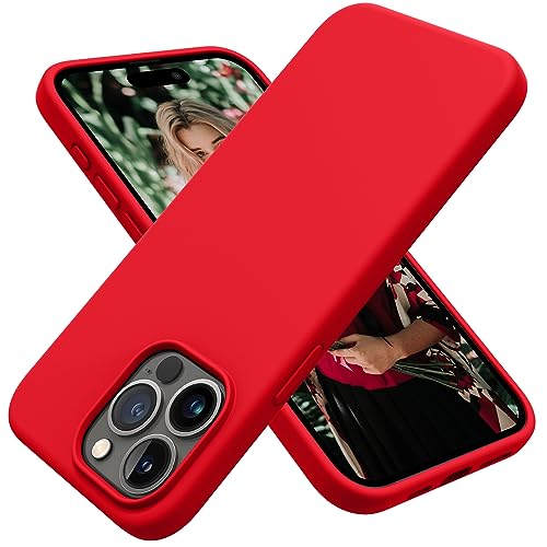 OTOFLY Compatible with iPhone 15 Pro Case, Silicone Shockproof Slim Thin Phone Case for iPhone 15 Pro(6.1 inch), (Red)