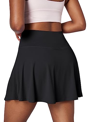 Ewedoos Tennis Skirt for Women with 4 Pockets High Waisted Skort Athletic Golf Skorts Skirts for Women Tennis Skirts Black