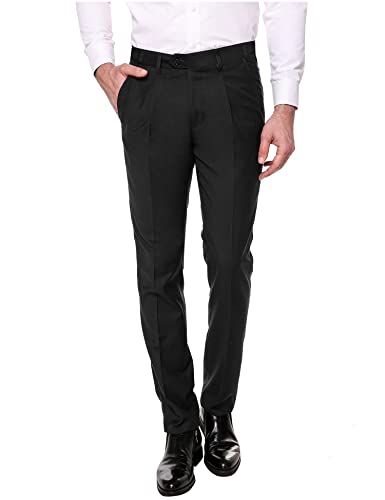 COOFANDY Men's Classic Fit Flat Front Dress Pants Expandable Waist Suit Pants No Iron Premium Casual Pants