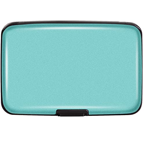Coco Rossi Mini Credit Card Holder for Women,RFID Blocking Slim Hard Card Case ID Case Travel Wallet, Mint Green