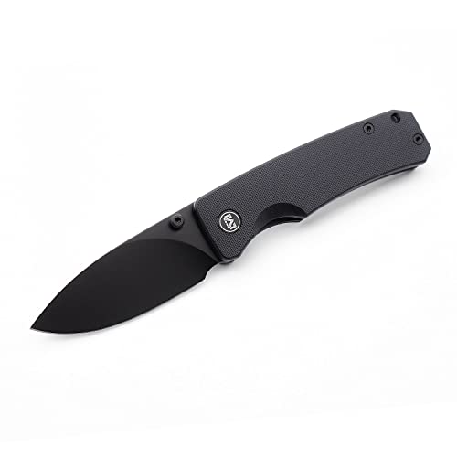 M Miguron Knives Pelora Folding Knife 3.25" Black PVD14C28N Blade Black G10 Handle Pocket Knife MGR-804BK