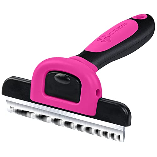 MIU COLOR Pet Grooming Brush, Deshedding Tool for Dogs & Cats, Effectively Reduces Shedding by up to 95% for Short Medium and Long Pet Hair, Hot Pink