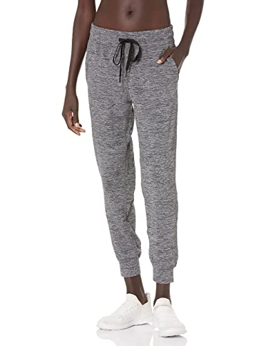 Amazon Essentials Women's Brushed Tech Stretch Jogger Pant (Available in Plus Size), Dark Grey Space Dye, Medium