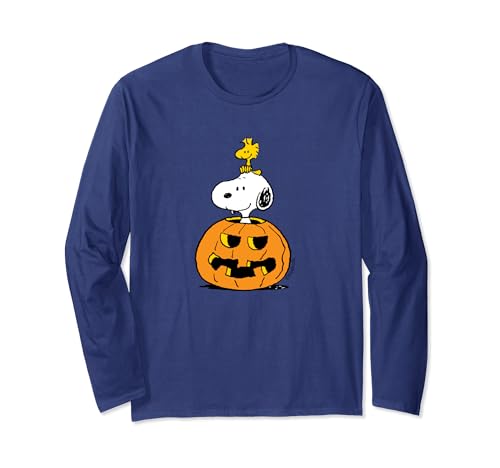 Peanuts - Halloween - Snoopy Woodstock Pumpkin Long Sleeve T-Shirt