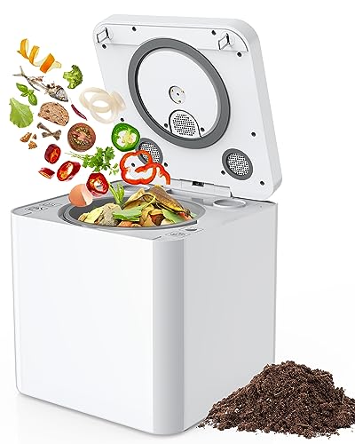 Involly World's First Electric Composter for Kitchen with Auto Clean, 3.3L Capacity Odorless Compost Year-Round with UV Lampe Compost Maker, Turn Food Waste to Compost Fertilizer, Smart LED Screen