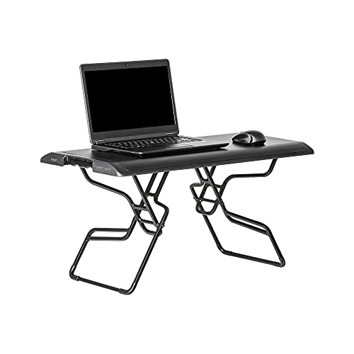 Vari - VariDesk Laptop 30 - Portable Standing Desk Converter for Small Spaces - Sit to Stand Desk w/ 9 Height Adjustable Settings & Dual Handles For Home or Office Workstation - Fully Assembled, Black