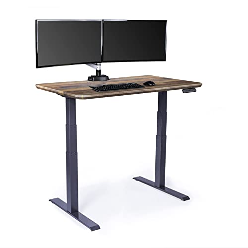 Vari- Standing Desk Adjustable Height (48" x30')- Electric Sit-Stand Computer Desk for Work or Home Office- Dual Motor with Memory Presets- Adjustable Desk from Varidesk- Reclaimed Wood