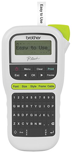 Brother P-touch, PTH110, Easy Portable Label Maker, Lightweight, Qwerty Keyboard, One-Touch Keys, White, 8" x 4.3" x 2.2"