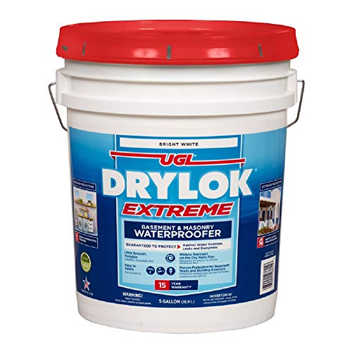 Drylok Latex Base Masonry Waterproofer Latex Interior/Exterior Smooth Finish White 5 Gl 15 Yr Warran
