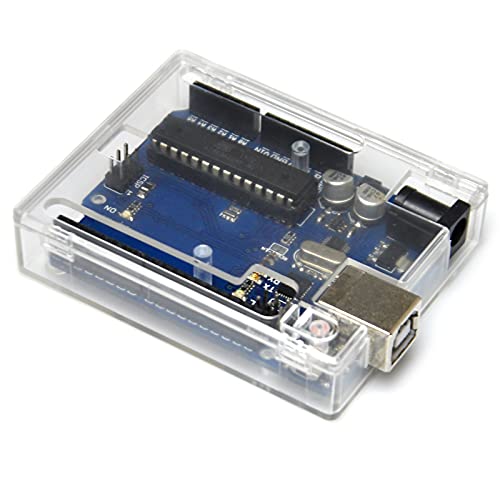 Gikfun UNO R3 R4 Case Transparent Clear Computer Box Compatible with Arduino UNO R3 R4 EK1655