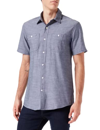 Amazon Essentials Men's Short-Sleeve Chambray Shirt, Grey, XX-Large