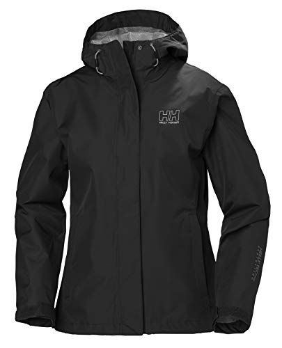 Helly Hansen Women's Seven J Waterproof Windproof Breathable Rain Coat Jacket, 990 Black, Small