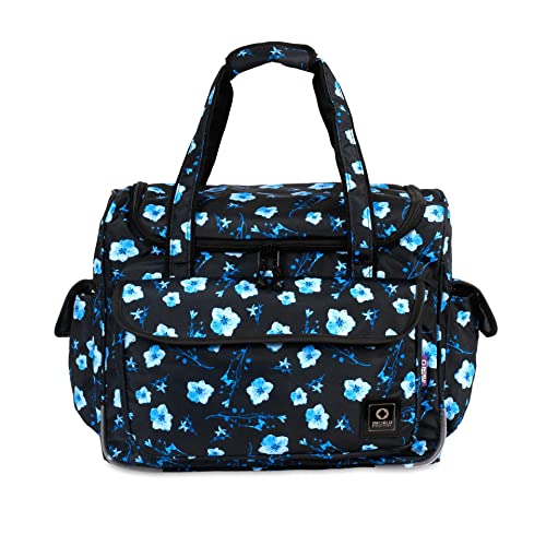 J World New York Donna Rolling Tote Bag on Wheels for Women. Laptop Carry-On, Night Bloom