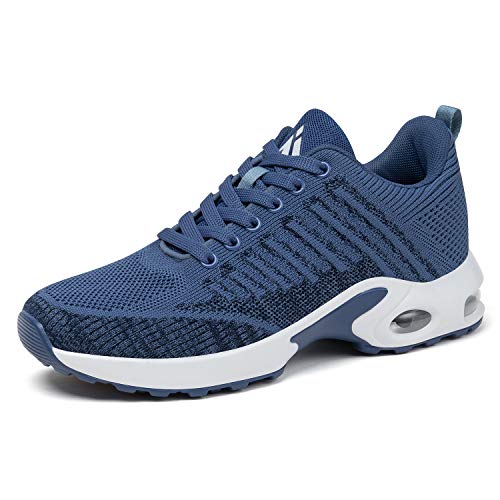 Mishansha Womens Sneakers Ultra Lightweight Tennis Shoes Athletic Gym Walking Shoes Arch Support Anti-Slip Outdoor Fashion Running Shoes Blue 9.5