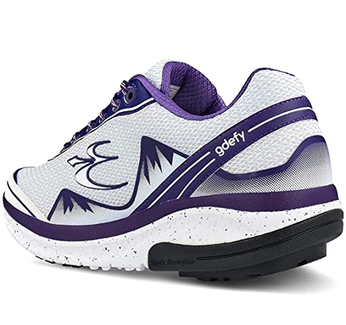 Gravity Defyer Proven Pain Relief Women's G-Defy Mighty Walk 9.5 M US - Comfortable Walking Shoes for Knee Pain White, Purple