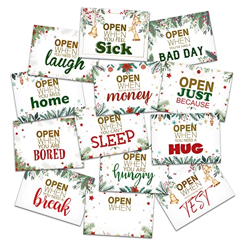 Christmas Open When Envelopes, College Care Package, Leaving Home Gift, Gift For Boyfriend, Girlfriend, Families - 15 Envelopes in a pack -B002