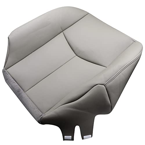 Priprilod # 922 Gray Leather Driver Side Bottom Replacement Seat Cover Compatible with Chevy Silverado Sierra Tahoe Suburban Avalanche Yukon Yukon XL 2003 2004 2005 2006