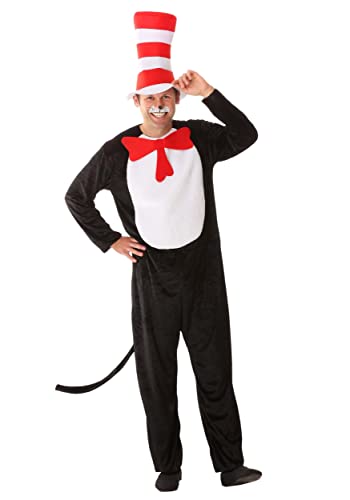 Dr. Seuss Cat in The Hat Costume for Adults Small/Medium Black