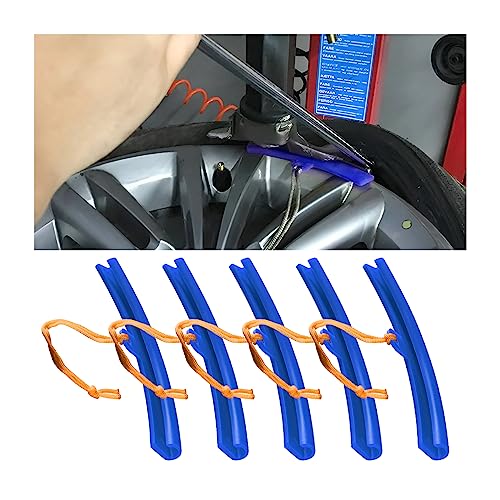 AICEL Car Tire Changing Rim Protector, 5 Pcs Wheel Changing Rim Savers, 15cm Auto Tire Changer Guard Edge Saver Tool, Fixing Tyre Rim Protective Cover, Car Accessories for Motorcycle, SUV (Blue)