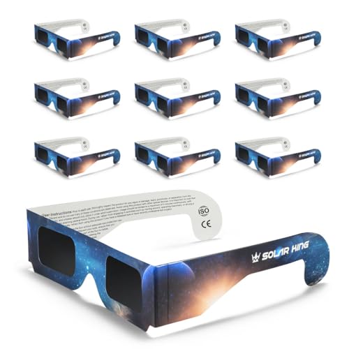 Medical king Solar Eclipse Glasses (10 pack) NASA Approved 2024 CE and ISO Certified Safe Shades for Direct Sun Viewin