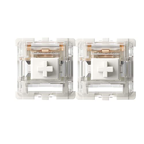 Gateron G White Clear Pro Switches Pre-lubed 3pin RGB SMD Linear for Gaming Mechanical Keyboard (72 Pcs, Clear)