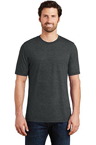 District Made DM130 Mens Perfect Tri Crew Tee, L, Black Frost