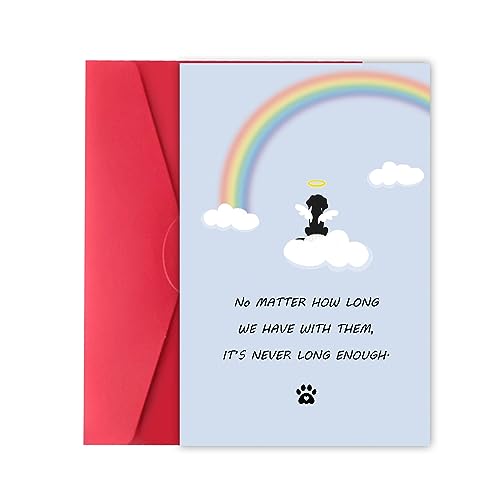 Wonderful Sympathy Card for Loss of Pet Dog, Cute Pet Dog Loss Card with Rainbow Bridge, Dog Condolence Card for Dog Owner Lover, Doggy Bereavement Greeting Card for Family Friends Husband Wife, Dog Memorial Gifts