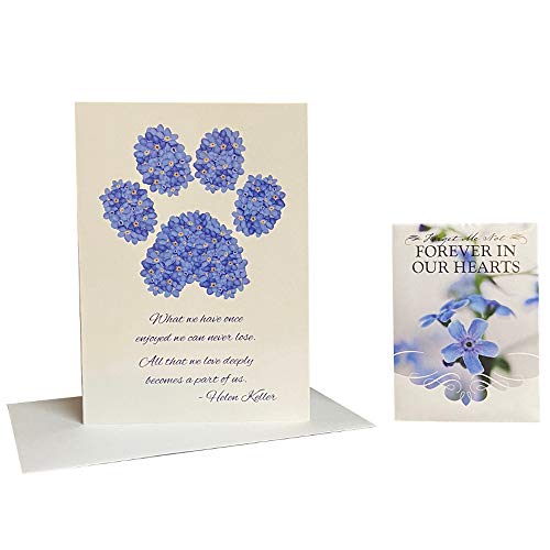 Pet Sympathy Card & Forget Me Not Seed Packet Memorial Gift Set