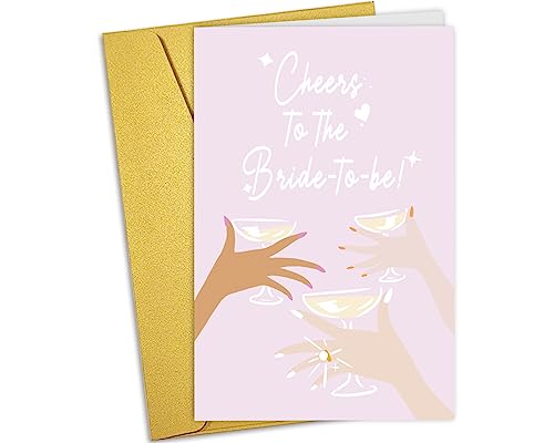 Nchigedy Sweet Bridal Shower Card, Funny Engagement Card for Her, Wedding Congratulations Card, Cheers To The Bride To Be