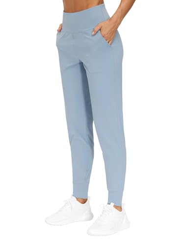 THE GYM PEOPLE Women's Joggers Pants Lightweight Athletic Leggings Tapered Lounge Pants for Workout, Yoga, Running (Large, Denim Blue)