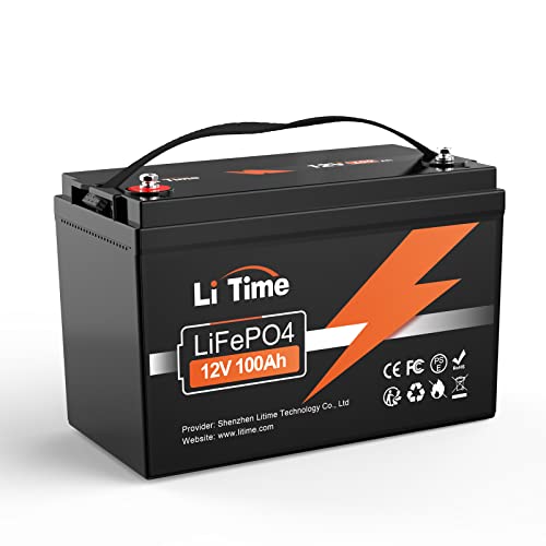 LiTime 12V 100Ah LiFePO4 Battery Built-in 100A BMS, Up to 15000 Cycles, Perfect for RV, Marine, Home Energy Storage