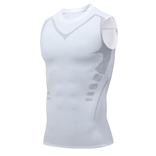 2023 New Version Ionic Shaping Vest - MENIONIC Tourmaline PostureCorrector Vest, New Version Ionic Shaping Sleeveless Shirt (White,XX-Large)