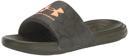 Under Armour Men's Ansa Graphic Fixed Strap Slide Sandal, (305) Marine OD Green/Marine OD Green/Orange Blast, 11