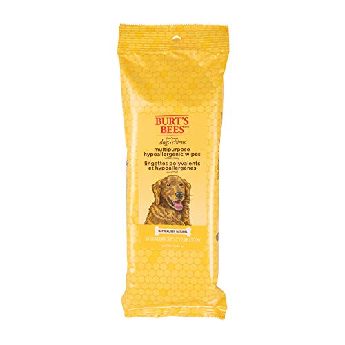 Burt's Bees for Pets Multipurpose Grooming Wipes | Puppy & Dog Wipes for All Purpose Cleaning & Grooming | Cruelty No, Sulfate, & Paraben No, pH Balanced for Dogs - 50 Ct Wipes, Puppy Supplies