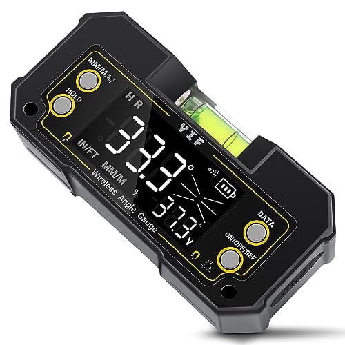 YIF Wireless Digital Angle Finder Tool with Dual Axis, Digital Level with Slope Percentage - Magnetic Angle Finder with Clear Display & Digital Protractor for Absolute & Relative Measurement