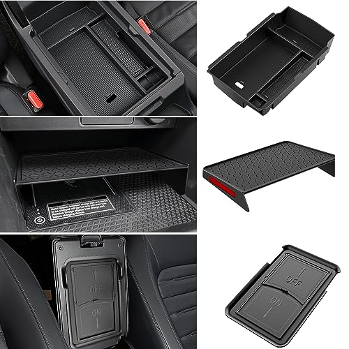 YPHUIKI 3PCS Center Console Organizer Compatible with Honda CRV 2023 2024 Accessories CR-V Armrest Organizer Tray Hidden Storage Box ABS Material