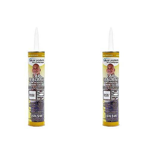 Dicor 551LSW-1 Non-Sag Roof Lap Sealant - White, 10.3 oz. Tube for RV and Motorhome Roofs (Pack of 2)