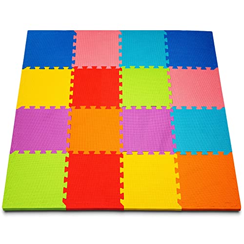 ToyVelt Foam Puzzle Floor Mat for Kids  Interlocking Play Mat with Colors, Shapes, Alphabet, ABC, Numbers  Educational Large Puzzle Foam Floor Tiles for Crawling, Playroom, Play Area, Baby Nursery