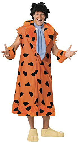 Rubie's mens The Flintstones Fred Flintstone With Wig and Shoe Covers Adult Sized Costumes, Orange, Plus