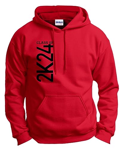 ThisWear Graduation Decorations Class of 2024 2K24 Graduation Hoodie Sweatshirt Large Red