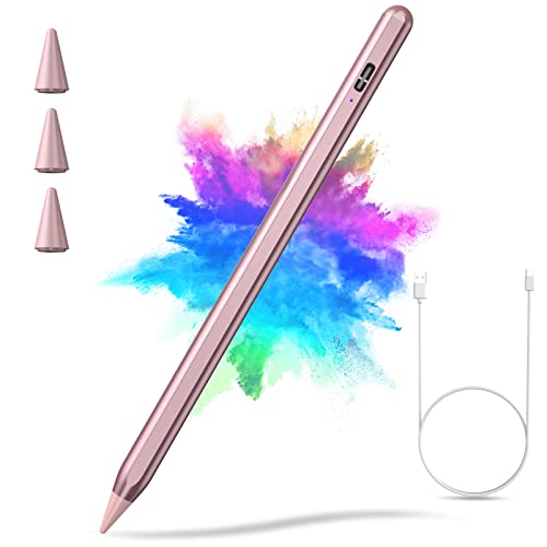 Stylus Pen for iPad, Apple Pencil for iPad 10th/9th Gen, iPad Pro 11 & 12.9 inch, iPad Pencil Compatible with (2018-2022) Apple iPad Air 5th/4th/3rd Gen, Mini 6th/5th Gen, iPad 8th/7th/6th Gen (Rose)