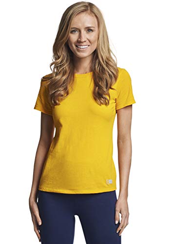 Russell Athletic Large Women's Cotton Performance T-Shirts, Gold