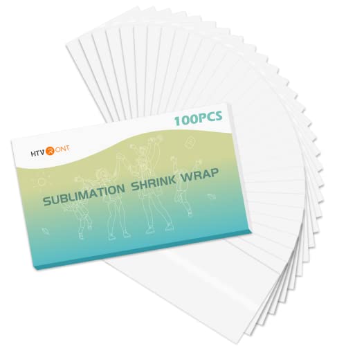HTVRONT Shrink Wrap for Sublimation Tumblers 5X10 Inch - 100PCS Sublimation Shrink Wrap Sleeves, Heat-Resistant Tumbler Shrink Wrap Film