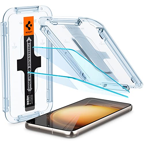 Spigen Tempered Glass Screen Protector [Glas.tR EZ Fit] designed for Galaxy S23 (2023) [2 Pack] - Case Friendly