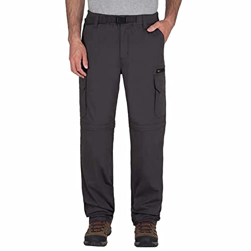 BC Clothing Mens Convertible Pant-Charcoal, Large X 30