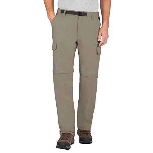 BC Clothing Mens Lightweight Convertible Stretch Cargo Pants & Shorts (Sand, Lx30)