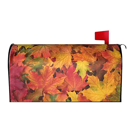 Fall Leaves Mailbox Covers Magnetic Standard Size 18" X 21" Autumn Seasonal Mailbox Cover Decorations Wrap