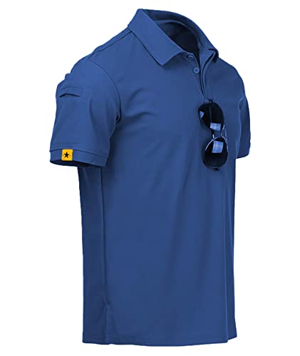 ZITY Mens Polo Shirt Short Sleeve Sports Golf Tennis T-Shirt Blue 012