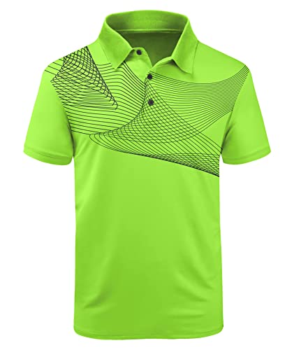 ZITY Mens Polo Shirts Short Sleeve Moisture Wicking Summer Golf Polo Athletic Collared Shirt Tennis T-Shirt Tops 035-GreenBlack-XL